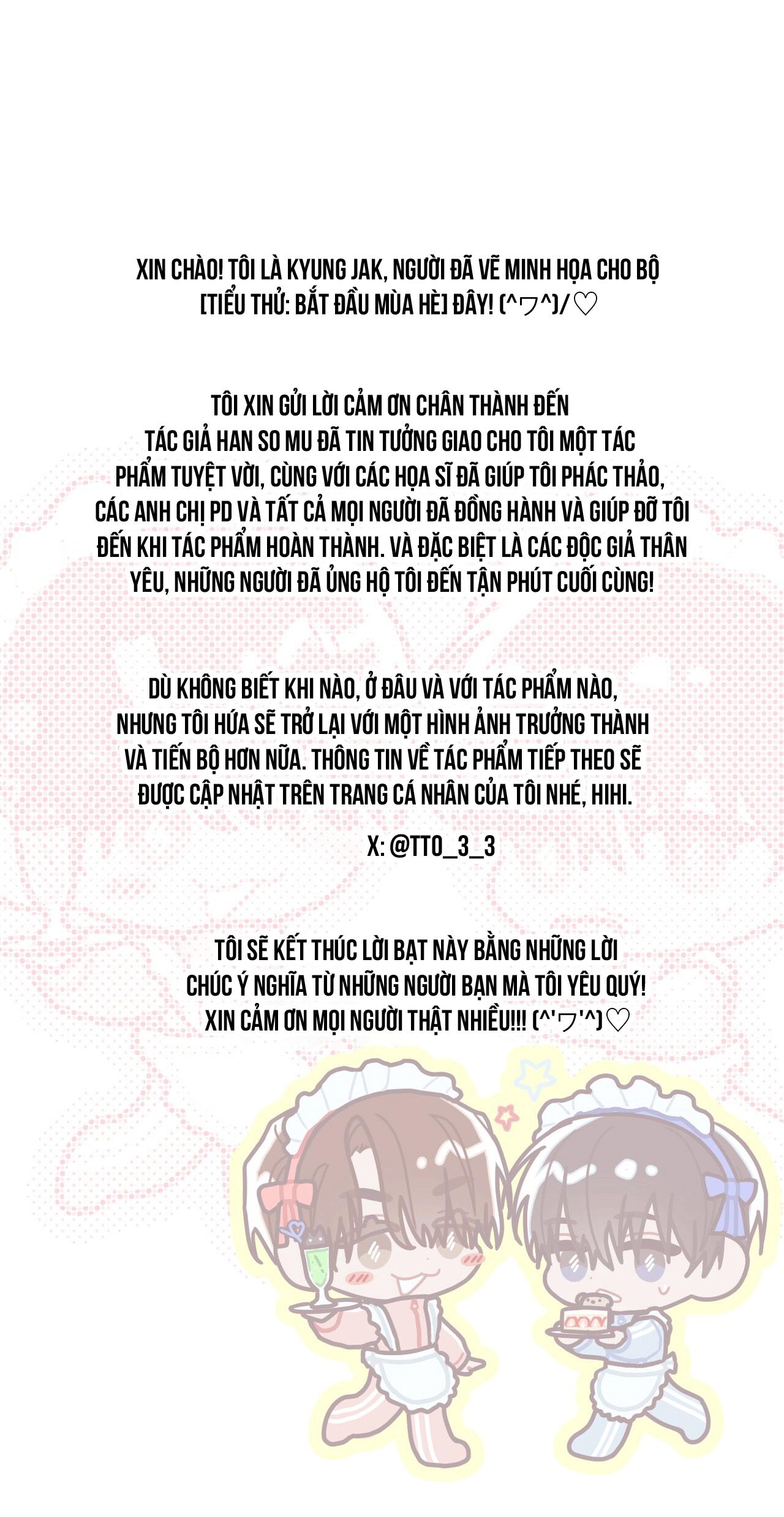 TIỂU THỬ: BẮT ĐẦU MÙA HÈ Chapter 62.01 Hậu kỳ - Trang 2