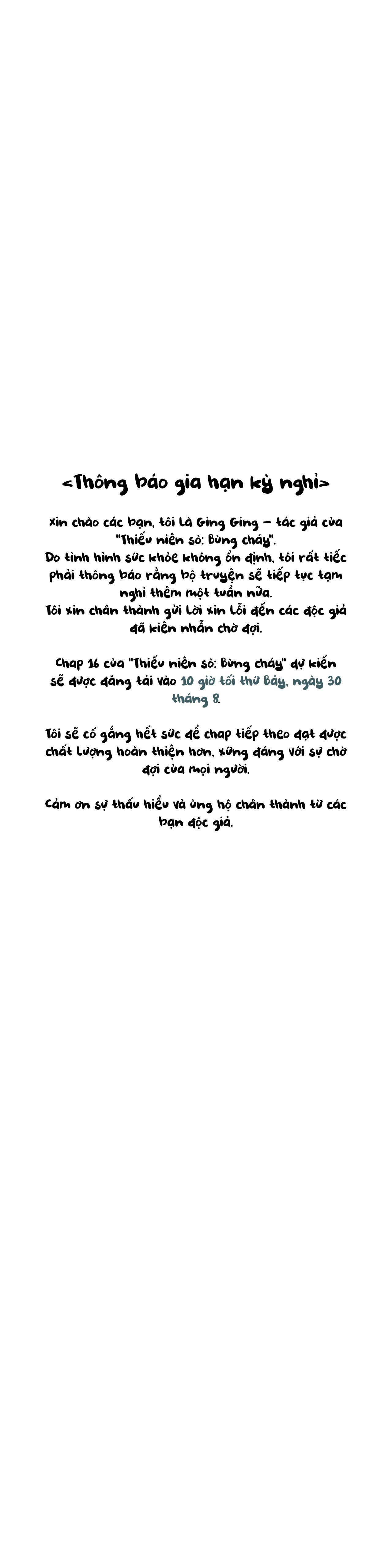 THIẾU NIÊN SÒ: BÙNG CHÁY Chapter 15.1 THÔNG BÁO OFF - Trang 2