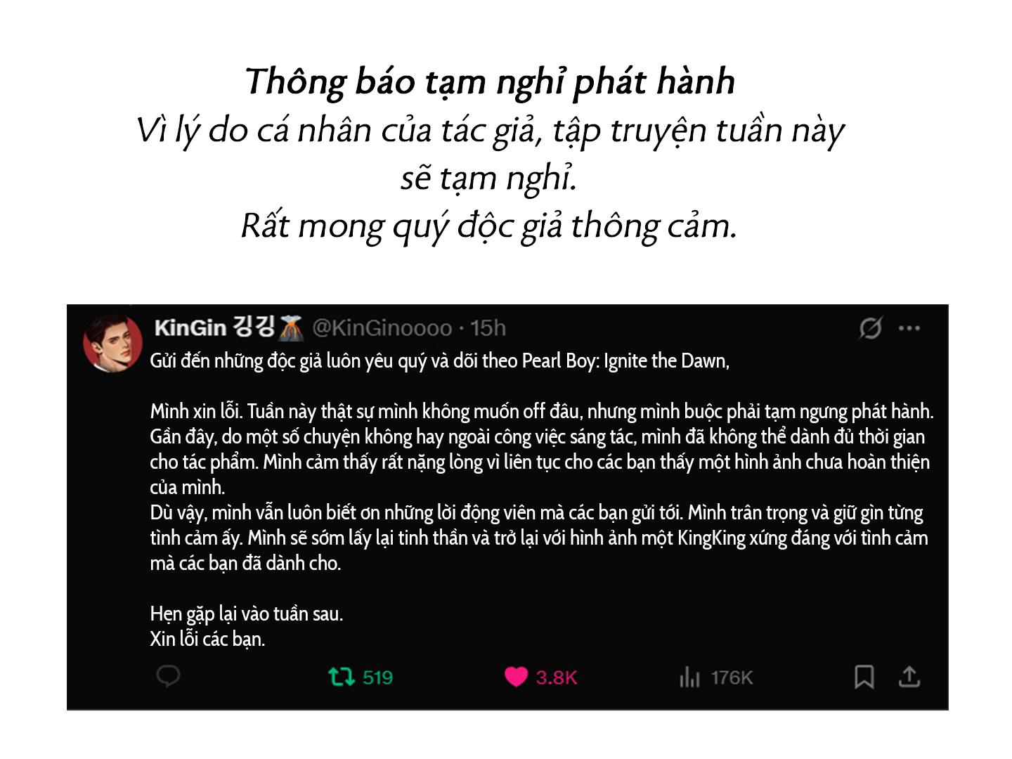 PEARL BOY: IGNITE THE DAWN Chapter 12.1 THÔNG BÁO OFF - Trang 2