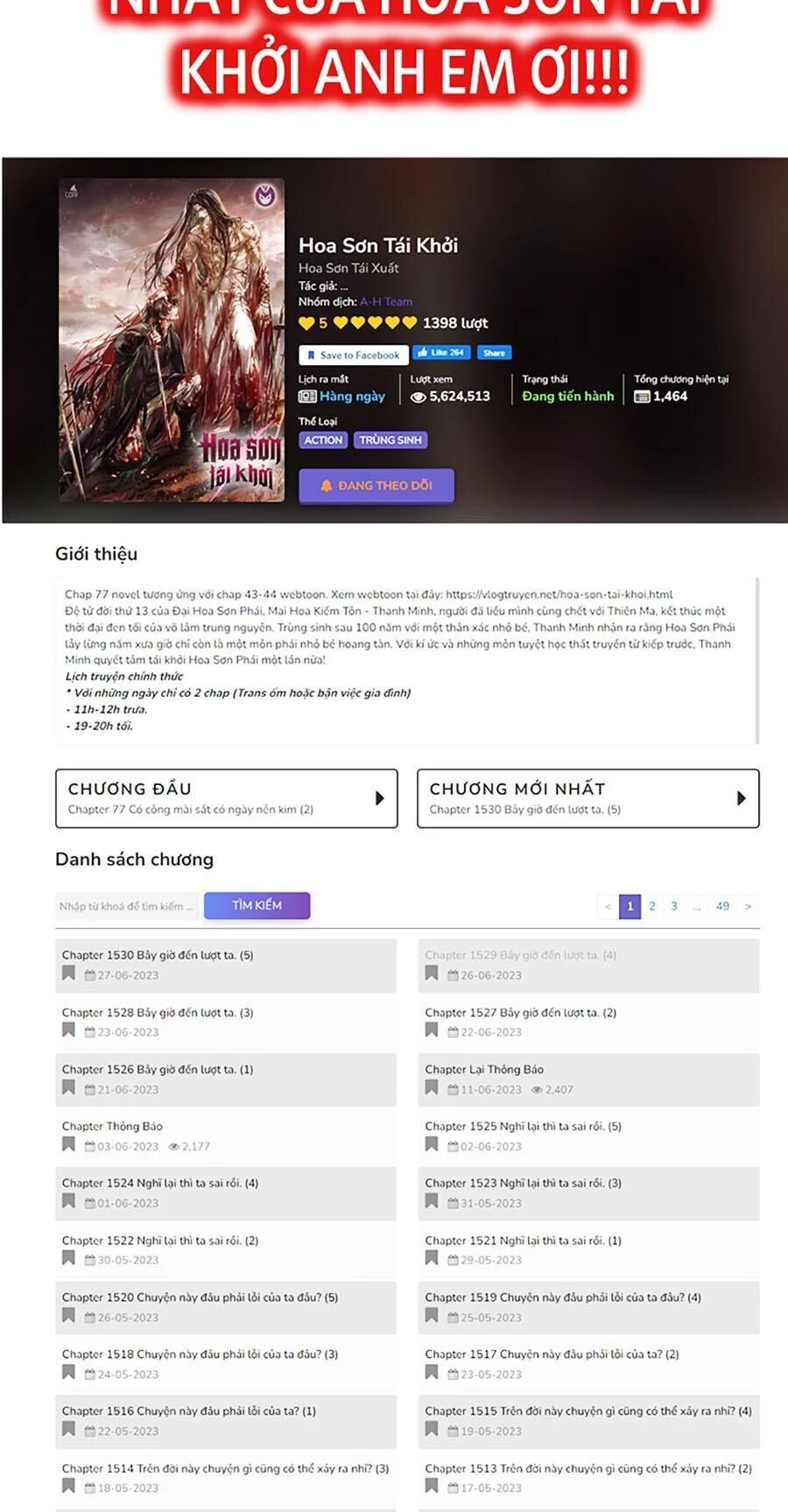 Hoa Sơn Tái Xuất Chapter 107 - Trang 3