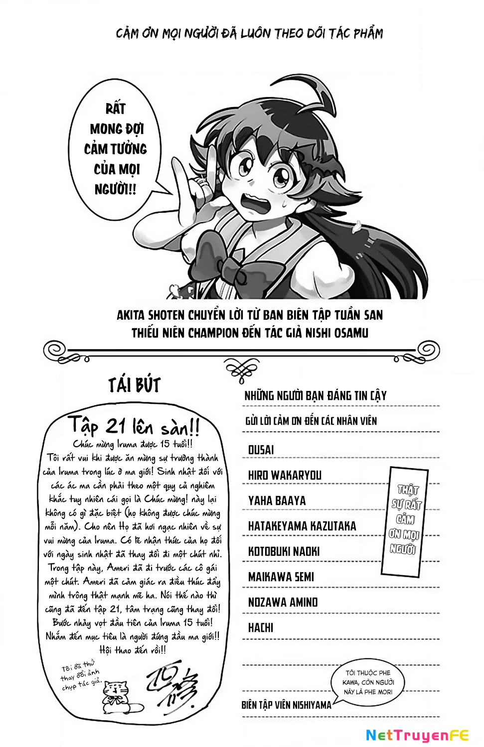 Chào Mừng Cậu Đến Trường Iruma-Kun Chapter 186.5 - Trang 2