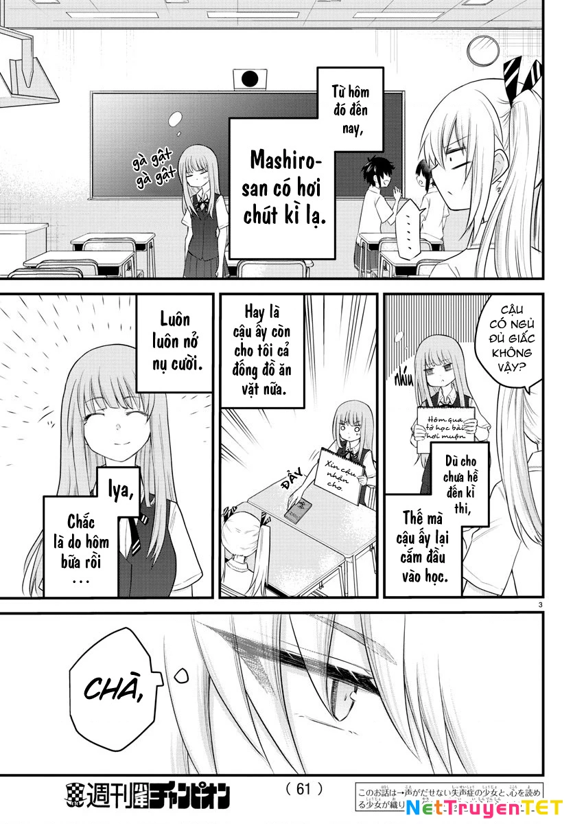 Cô bạn bị mất đi giọng nói luôn nghĩ rằng "Cậu ấy dịu dàng thật đấy" Chapter 8 - Trang 2